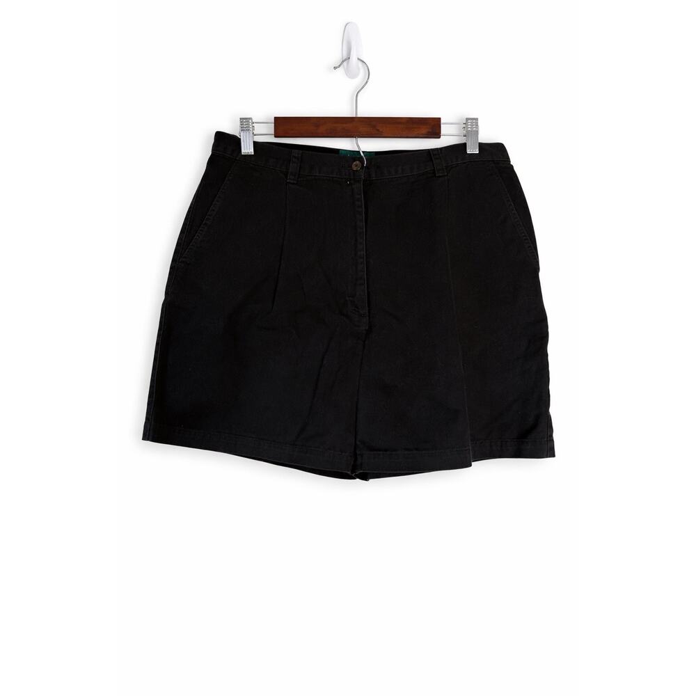 Lauren Ralph Lauren Black Cotton Chino Shorts Womens 14 Preppy Old Money Coastal